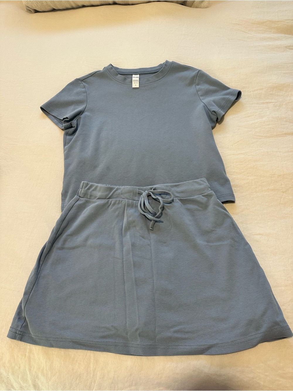 Amazon Blue Short Sleeve Tee and Skirt Set